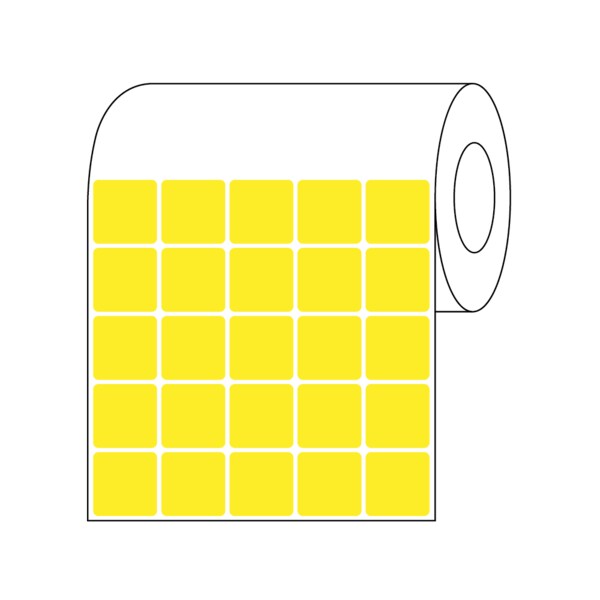 Thermal Transfer Slide Label, 7/8" x 7/8", 5 Across Yellow